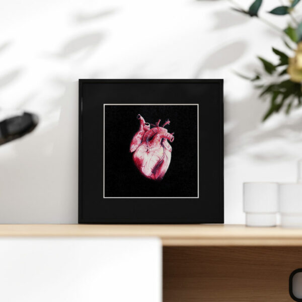 Reproduction de l'illustration au stylo BIC d'un cœur anatomique