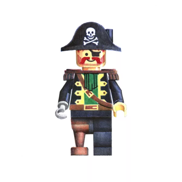 illustration au stylo bic du lego redbeard pirate