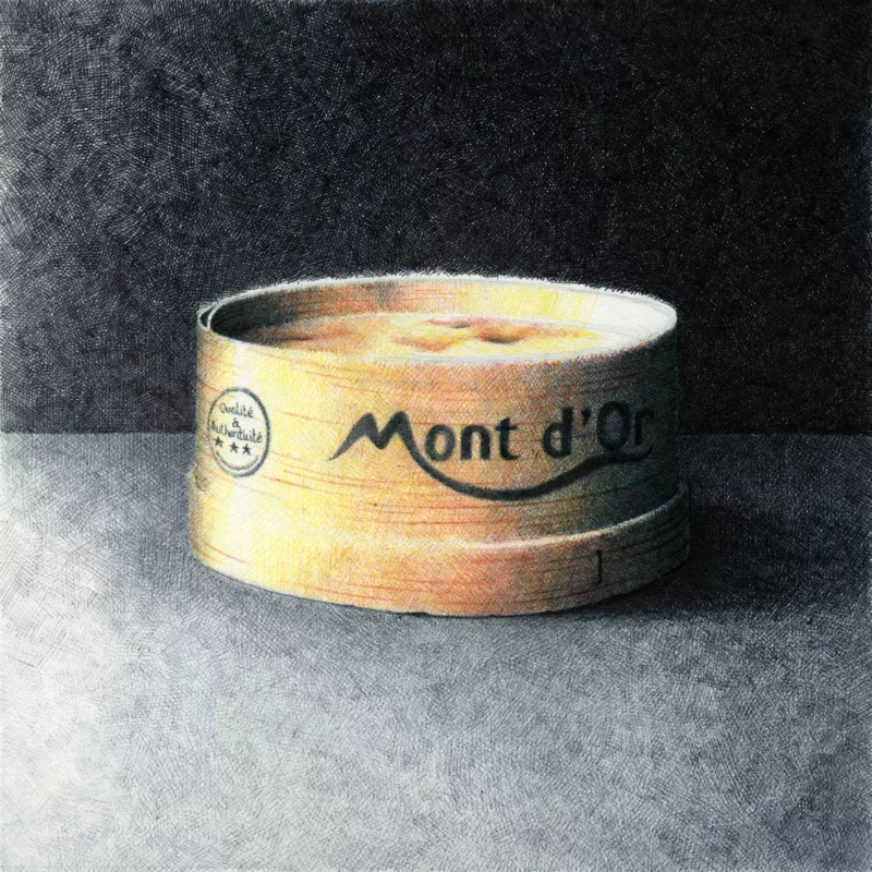 illustration au stylo BIC d'une nature morte au mont d'or