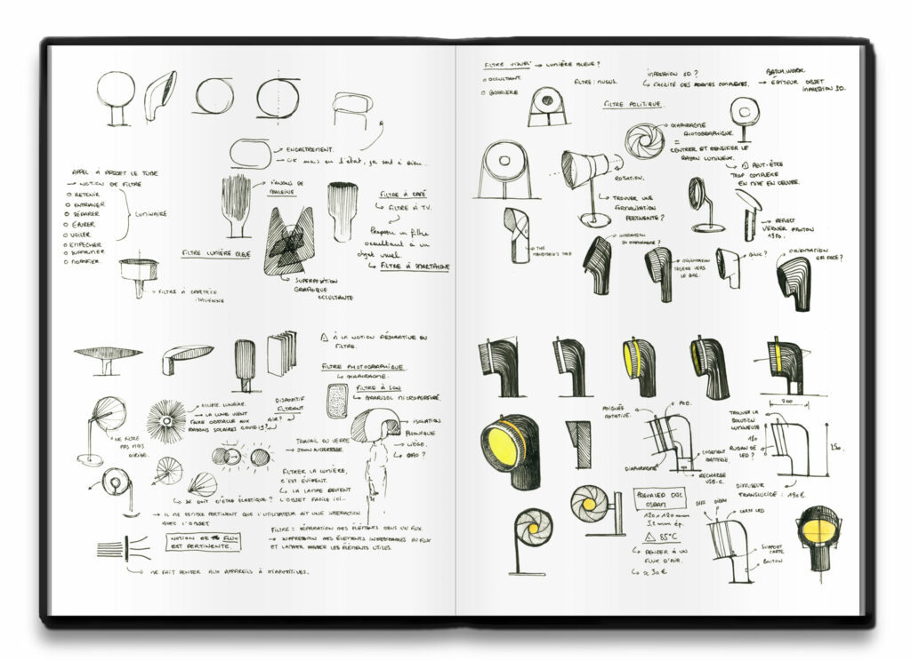 carnet de croquis de polyphème une projet du studio de design alix videlier