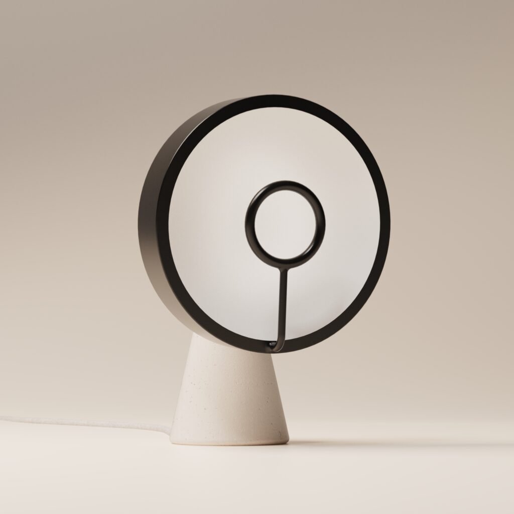frontale est une lampe d'appoint inspirée par les miroirs de clar