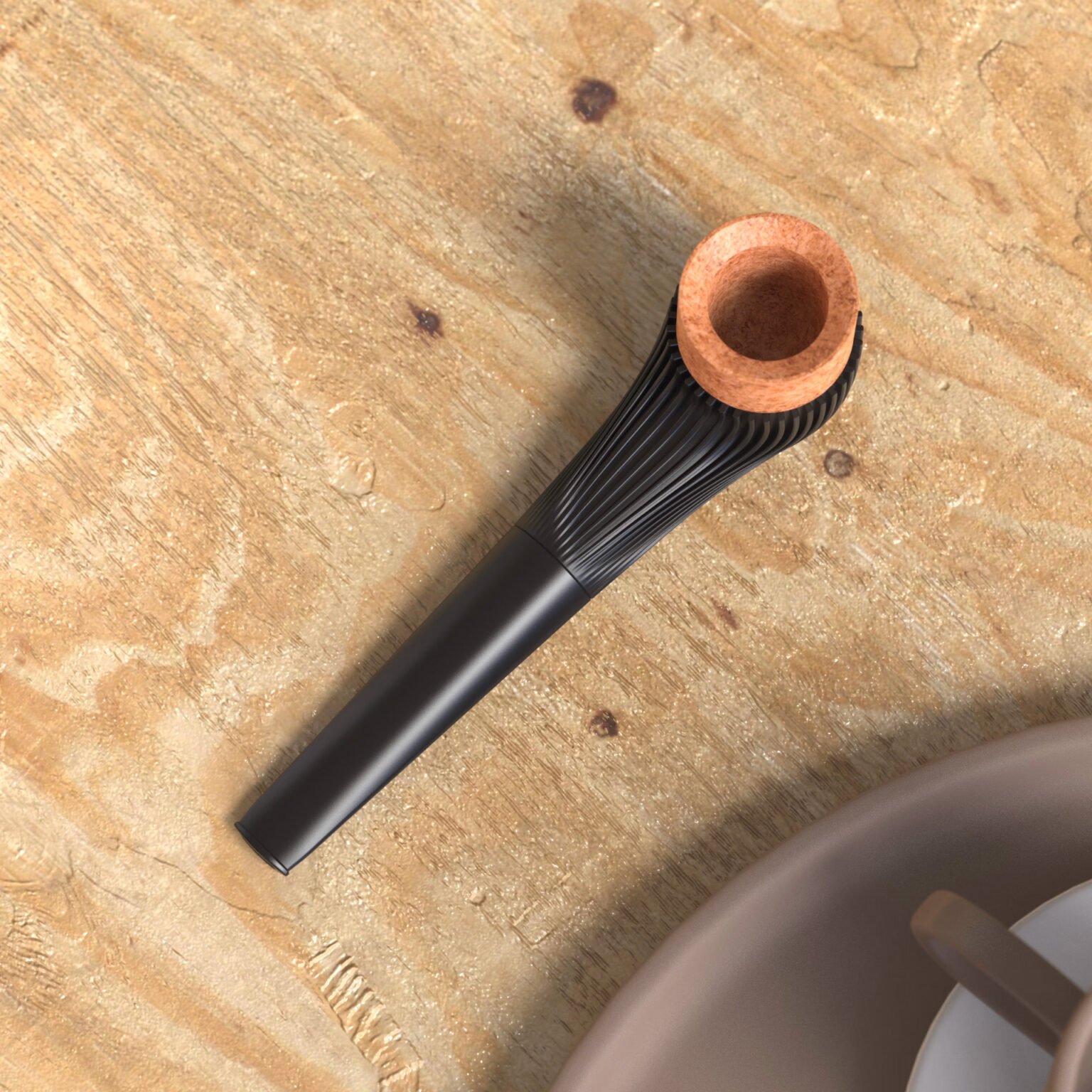 rumi est une pipe traditionnelle en bruyère et imprimée en 3d.