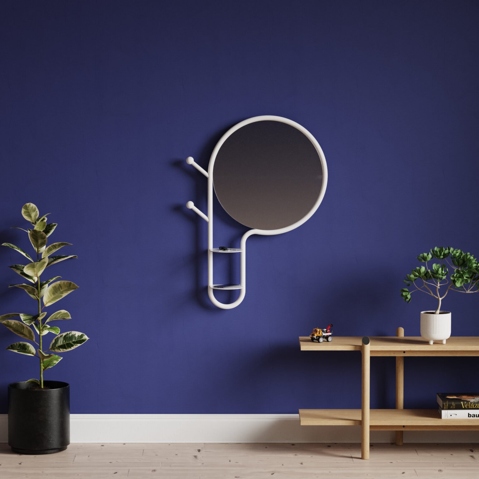 ariane est un miroir vide poche et porte manteau design et contemporain