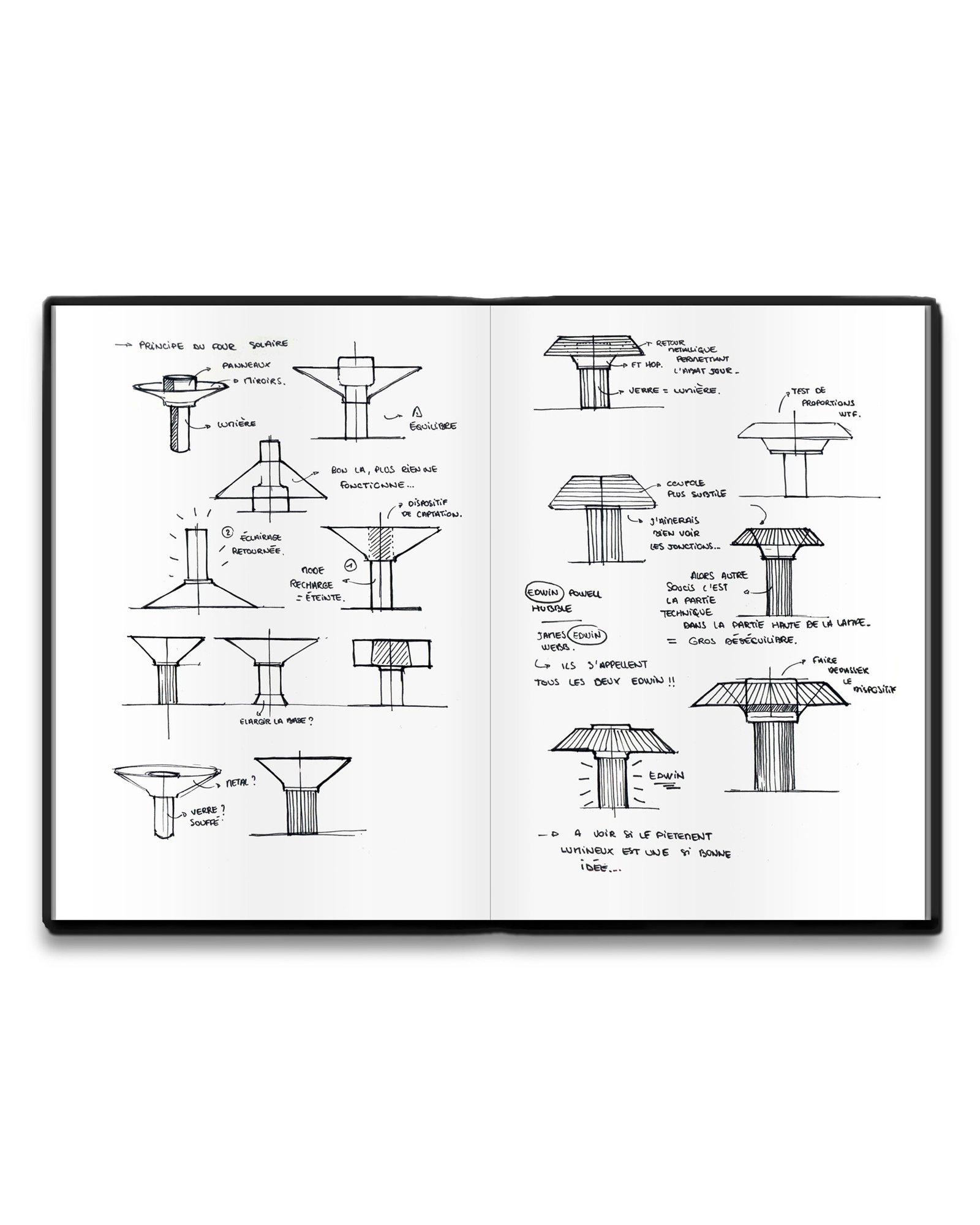 edwin 6 carnet de croquis design produit de la lampe edwin.