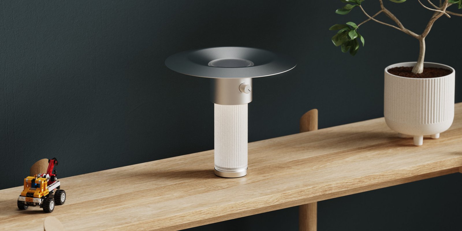 edwin 1 edwin est une lampe solaire rechargeable inspirée par edwin hubble et james edwin webb. La lampe est dans un intérieur contemporain et design.