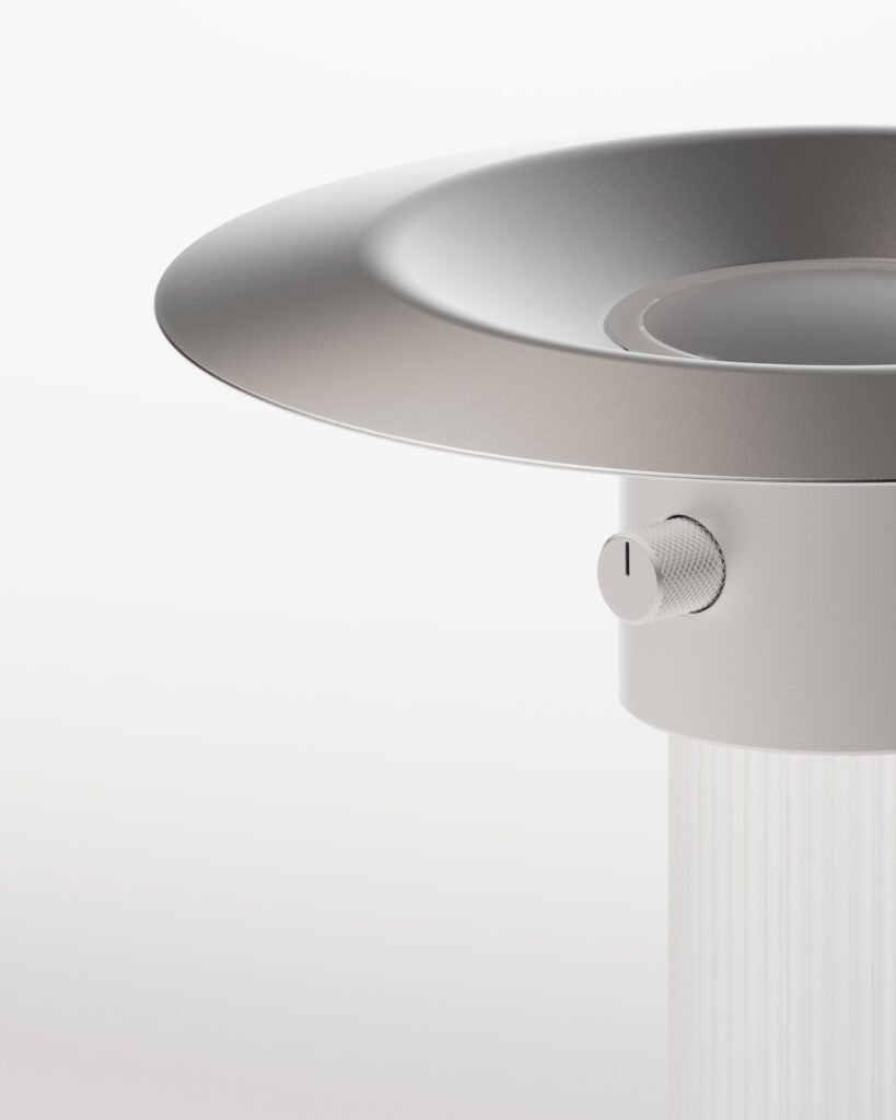 Vue de détail de la lampe edwin conçu par alix videlier design studio.