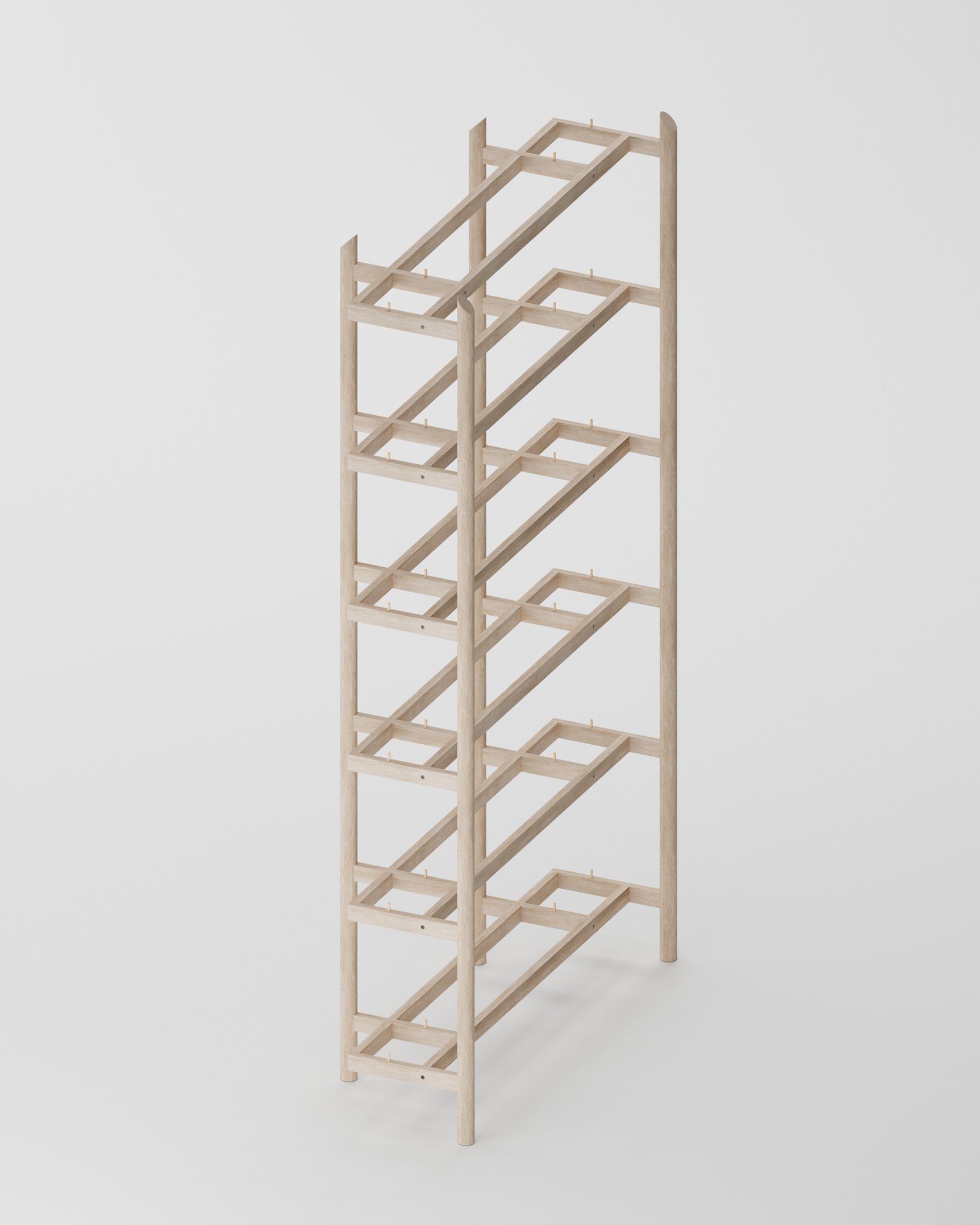 exploded view of pilotis 6 rack shelf.