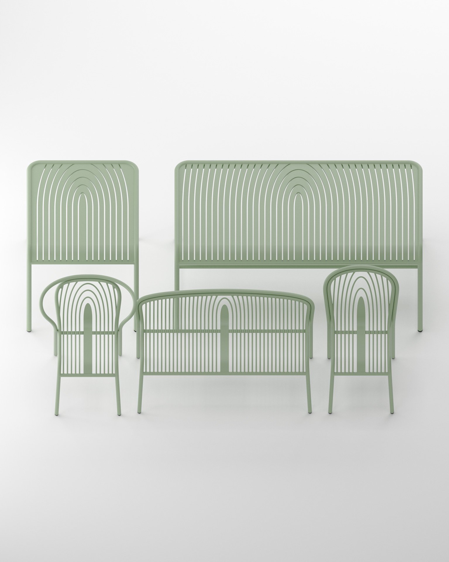 alix videlier design studio 8 plissée est une gamme de mobilier outdoor contemporain et inspirée du chapeau de gendarme à saint claude.