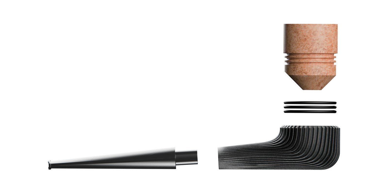 éclaté techniques des éléments composants la pipe rumi