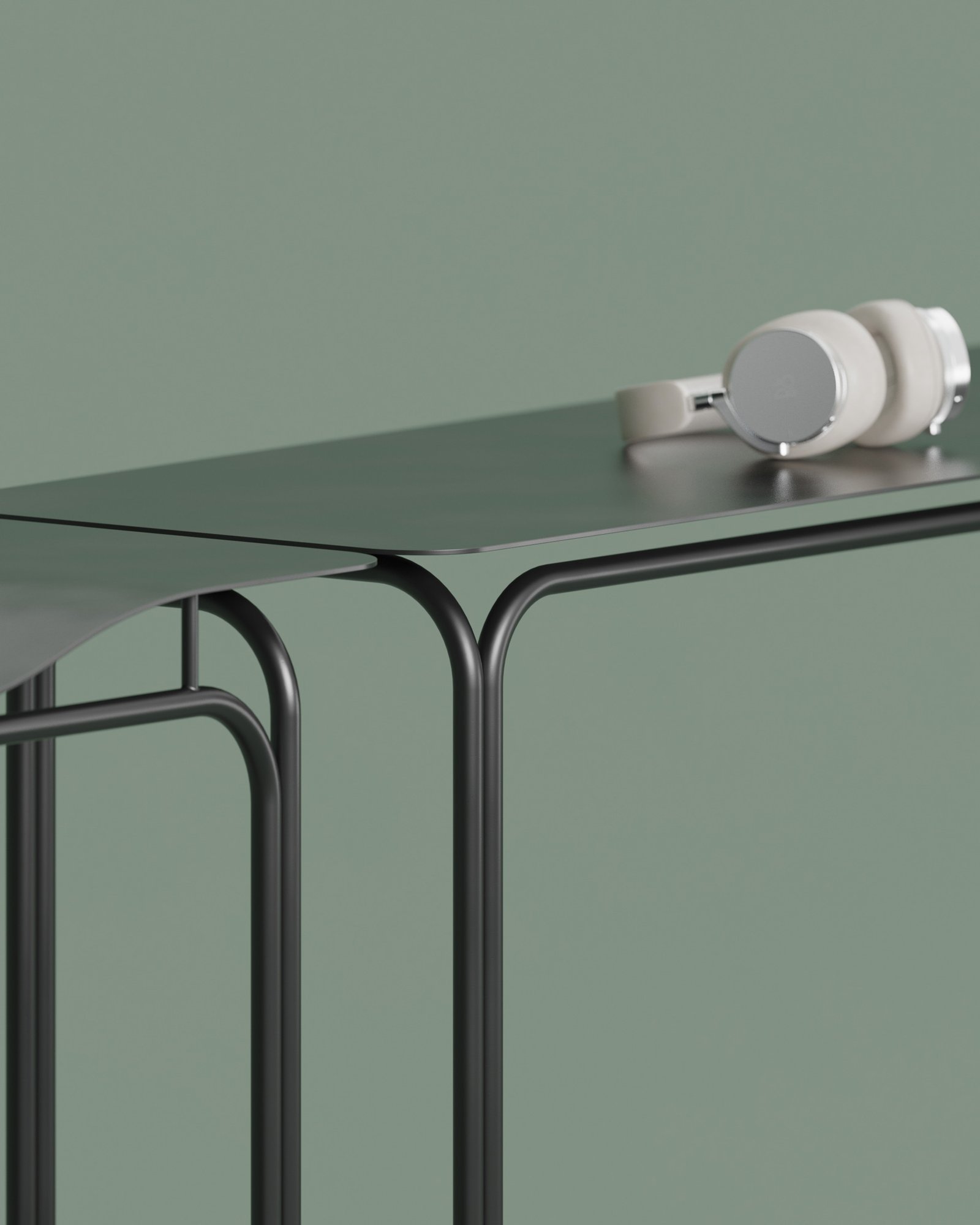 alix videlier design studio 6 image montrant une vue de détail de plato, une collection de consoles inspirée par la coupe du massif jurassien.