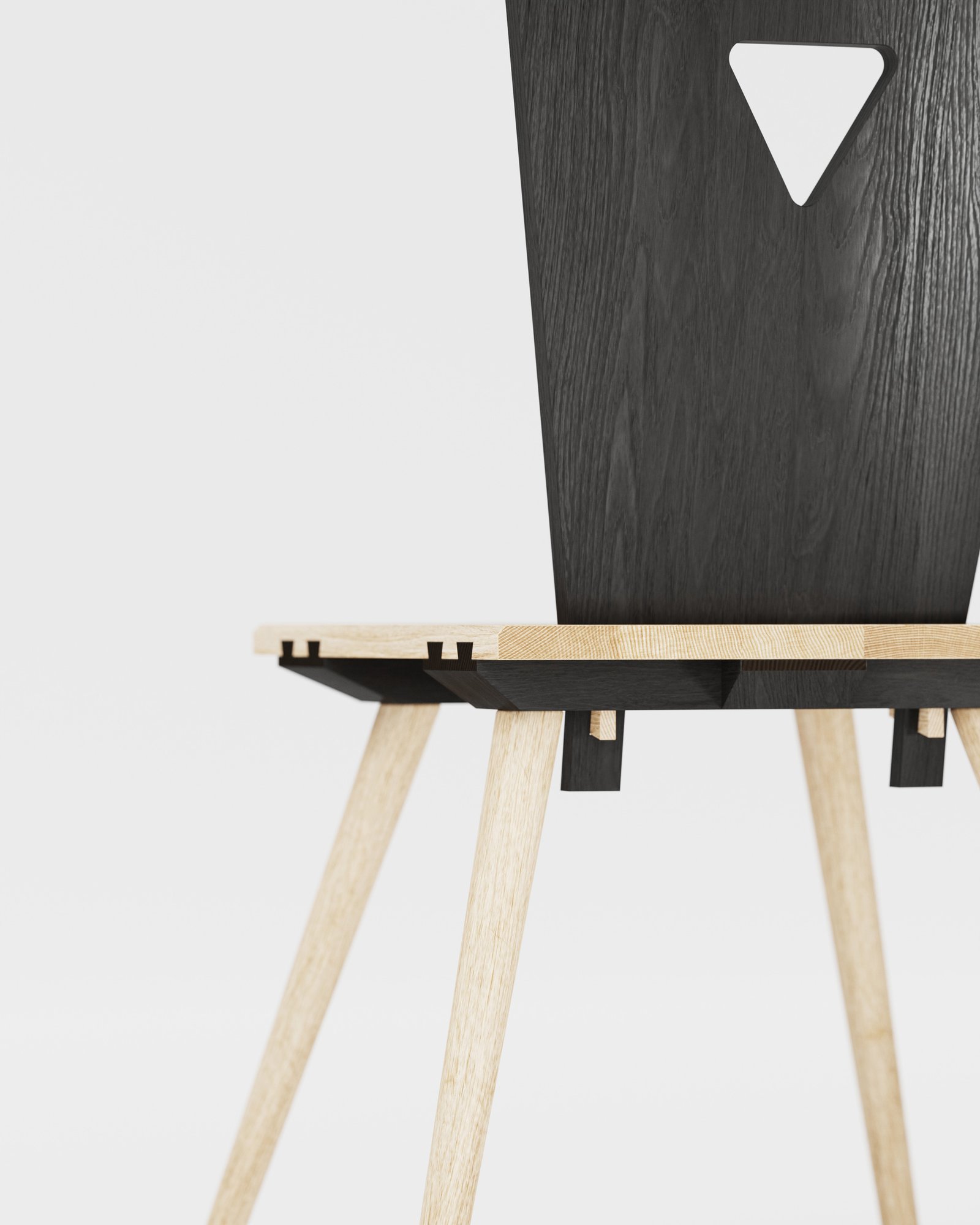 Chaise 220v design alsacien contemporain en chêne massif