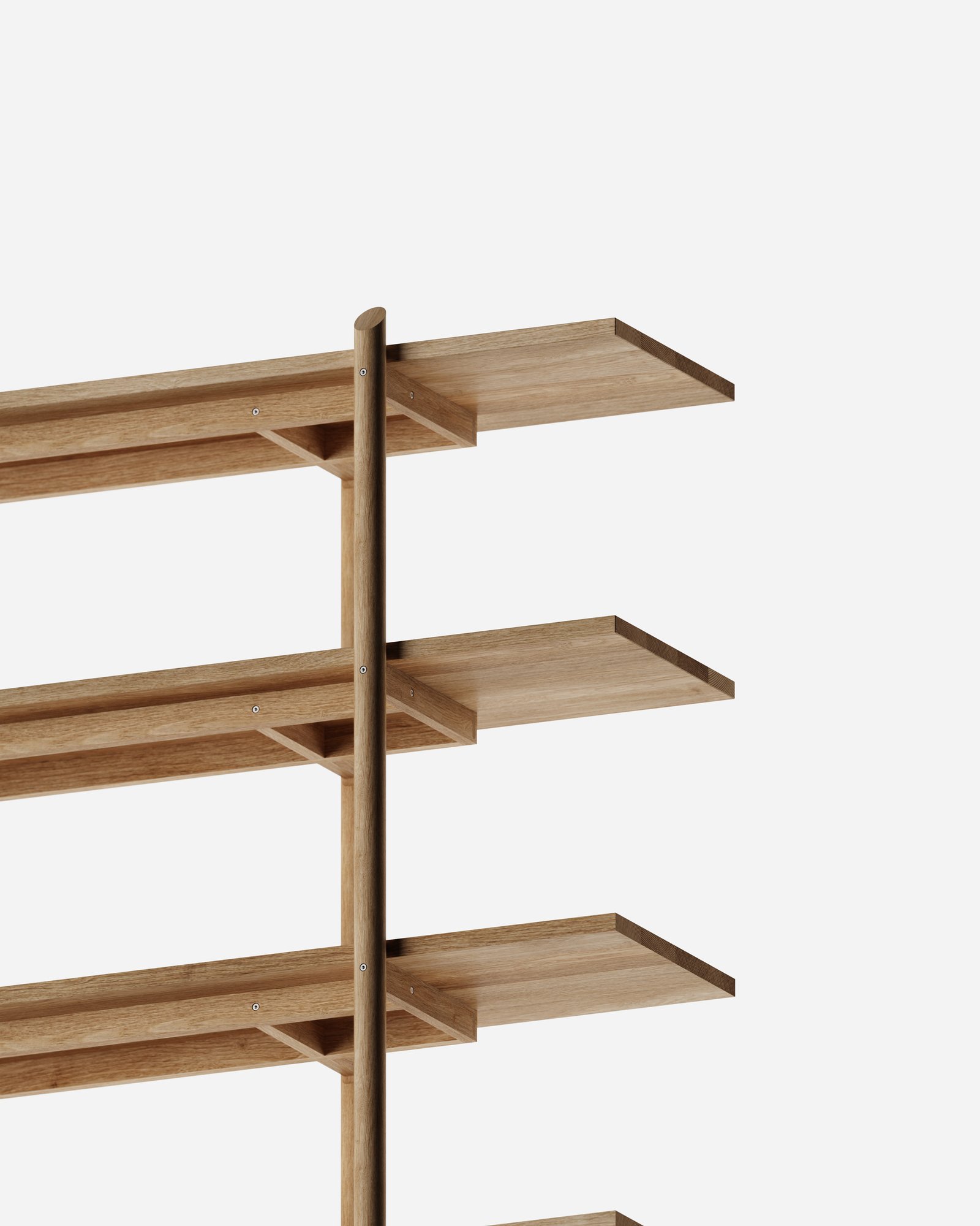 détail sur la structure de pilotis, collection d'étagères design par alix videlier.
